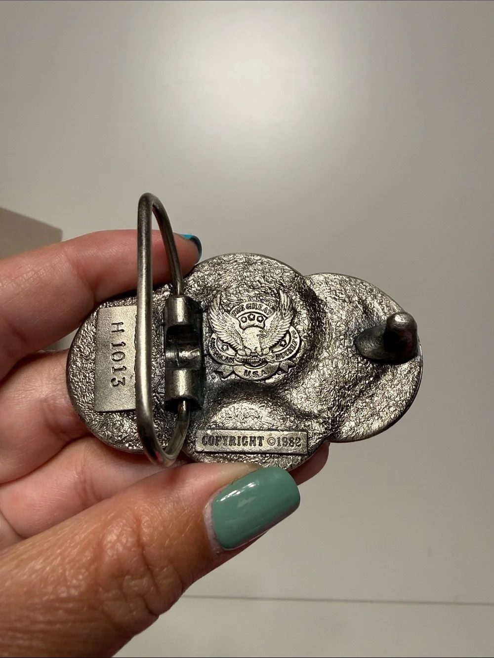 The Great American Buckle Co. Metal Coins Belt Buckle Vintage 1982 Made in USA